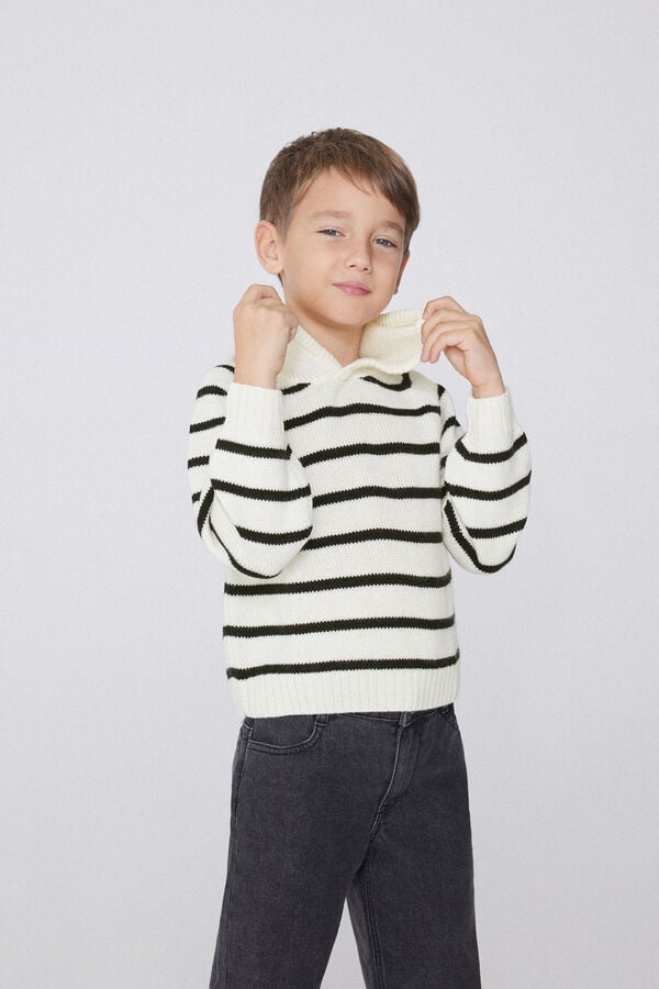 Tezenis Jersey De Manga Larga De Rayas Con Capucha Para Niño