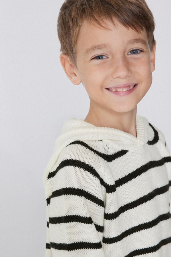 Tezenis Jersey De Manga Larga De Rayas Con Capucha Para Niño