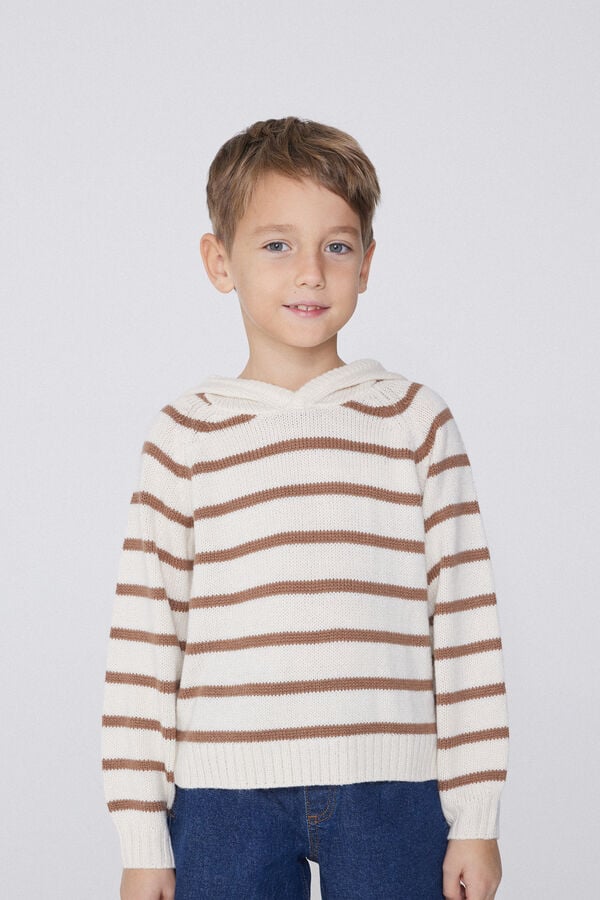 Tezenis Jersey de Manga Larga de Rayas con Capucha para Niño