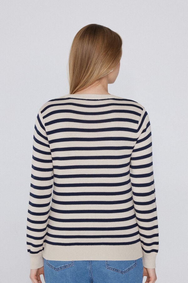 Tezenis Jersey De Manga Larga Y Cuello Redondo Básico De Algodón Calado