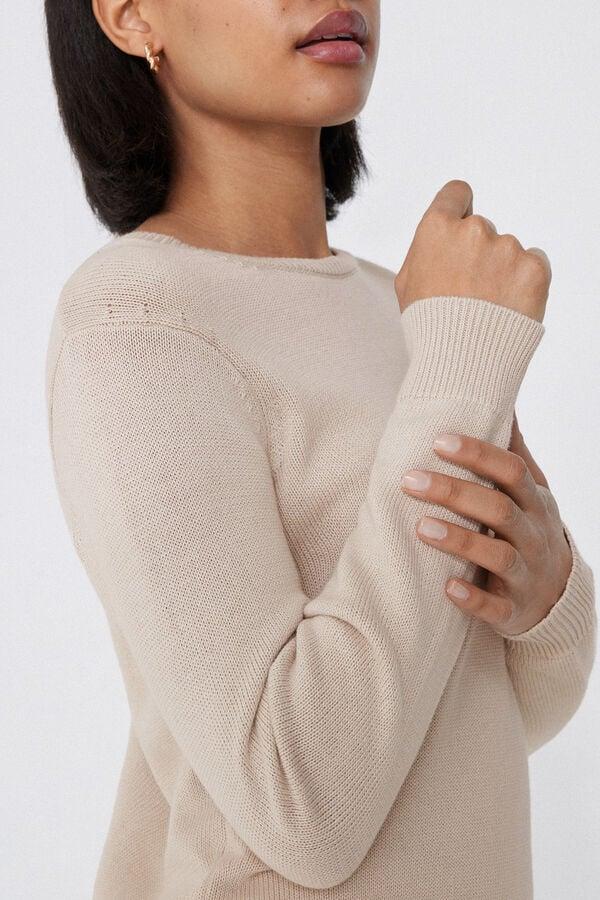 Tezenis Jersey De Manga Larga Y Cuello Redondo Básico De Algodón Calado