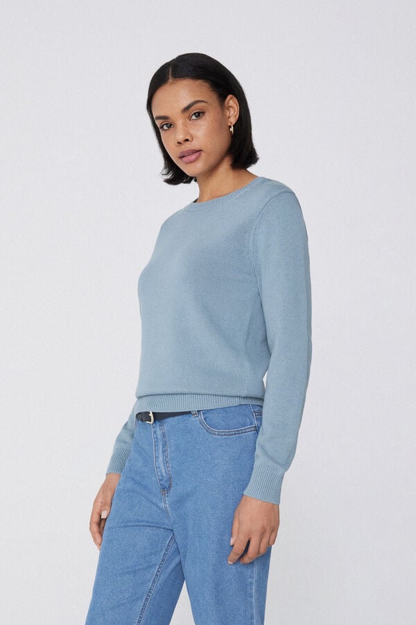 Tezenis Jersey De Manga Larga Y Cuello Redondo Básico De Algodón Calado