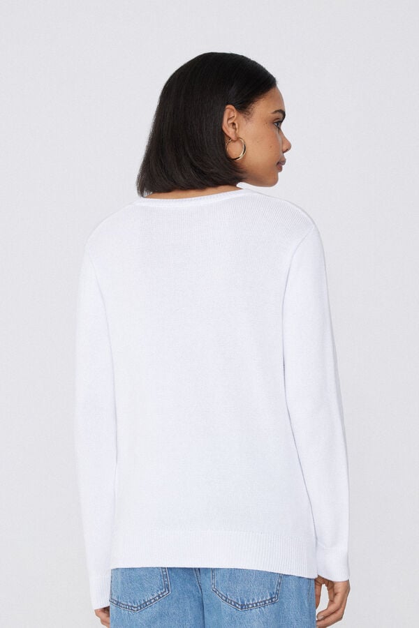 Tezenis Jersey De Manga Larga Y Cuello Redondo Básico De Algodón Calado