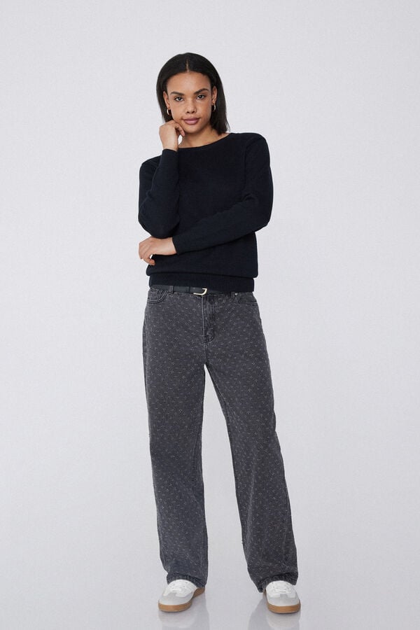 Tezenis Jersey De Manga Larga Y Cuello Redondo Básico De Algodón Calado