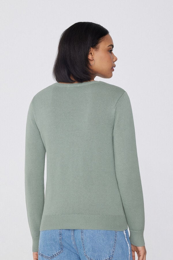 Tezenis Jersey De Manga Larga Y Cuello Redondo Básico De Algodón Calado