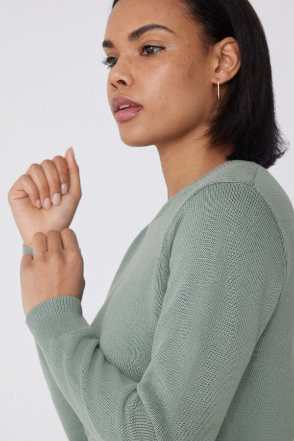 Tezenis Jersey De Manga Larga Y Cuello Redondo Básico De Algodón Calado