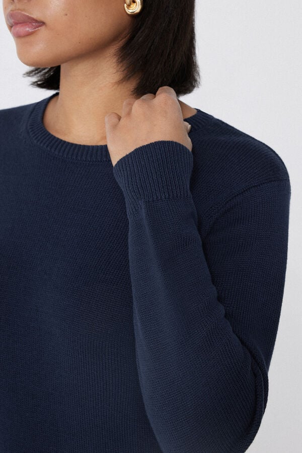 Tezenis Jersey De Manga Larga Y Cuello Redondo Básico De Algodón Calado