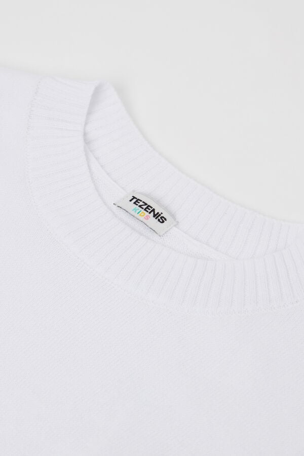 Tezenis Jersey Manga Larga Cuello Redondo Algodón Calado Niña