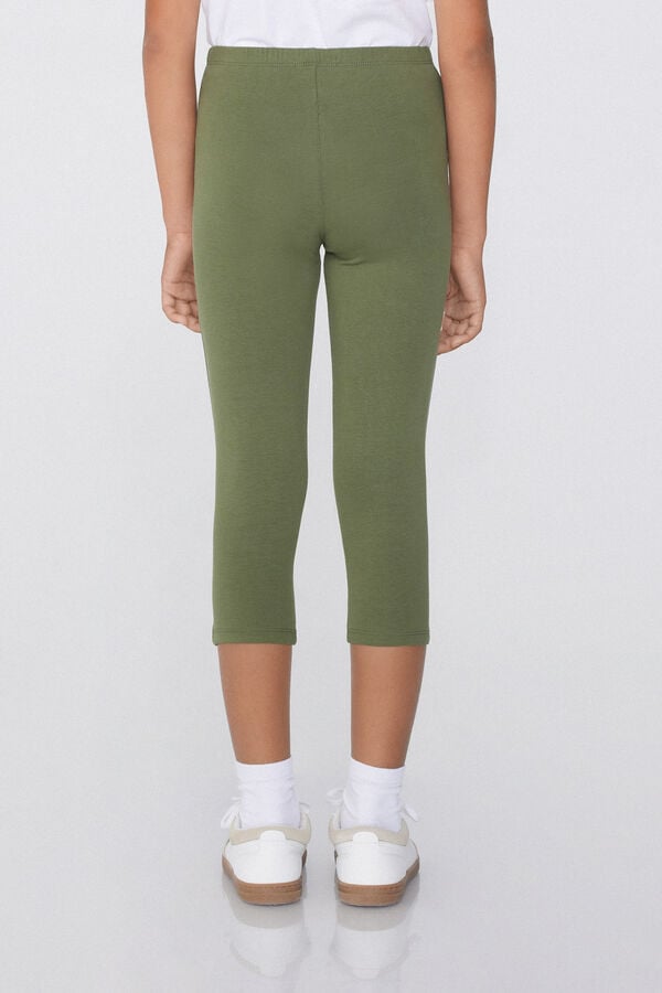 Tezenis Leggings Capri De Algodón De Color Liso Para Niña