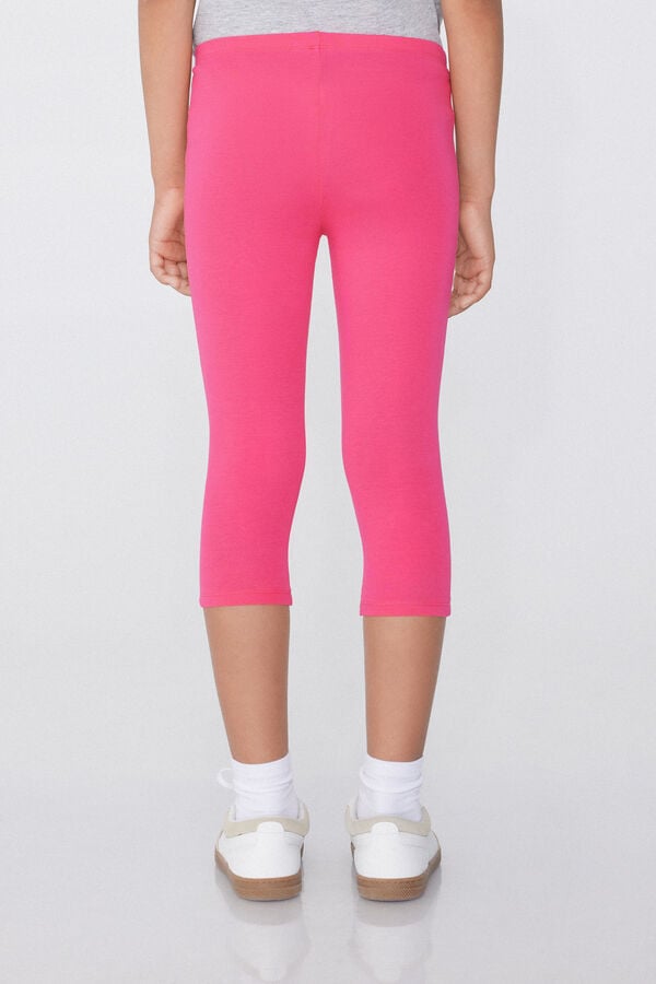 Tezenis Leggings Capri De Algodón De Color Liso Para Niña