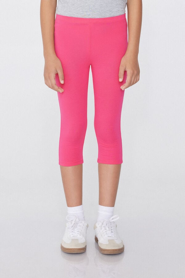 Tezenis Leggings Capri de Algodón de Color Liso para Niña