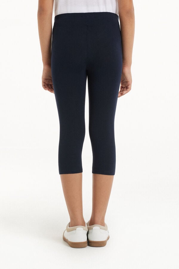 Tezenis Leggings Capri De Algodón De Color Liso Para Niña