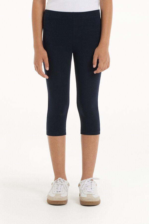 Tezenis Leggings Capri de Algodón de Color Liso para Niña