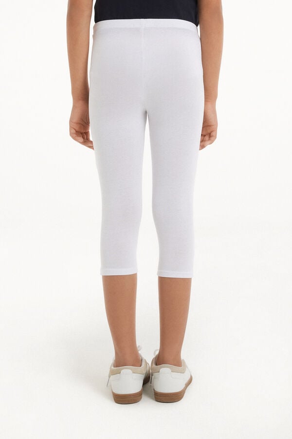 Tezenis Leggings Capri De Algodón De Color Liso Para Niña