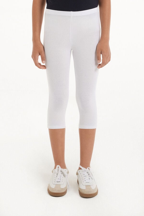 Tezenis Leggings Capri de Algodón de Color Liso para Niña