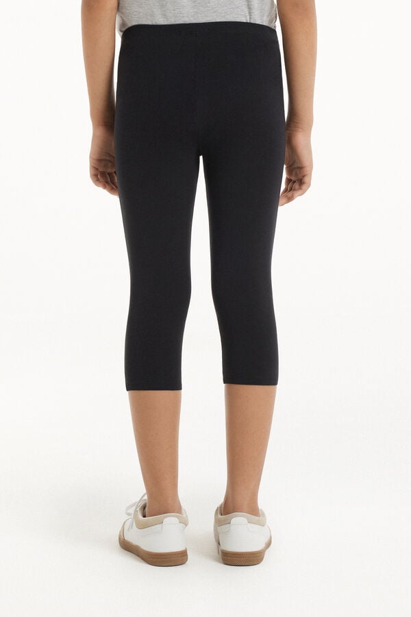 Tezenis Leggings Capri De Algodón De Color Liso Para Niña