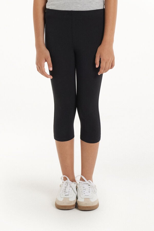 Tezenis Leggings Capri de Algodón de Color Liso para Niña