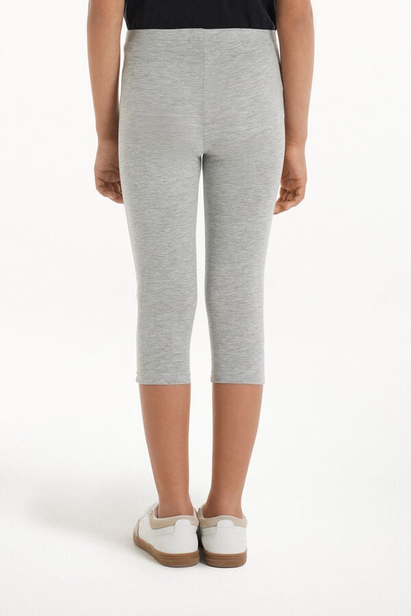 Tezenis Leggings Capri De Algodón De Color Liso Para Niña