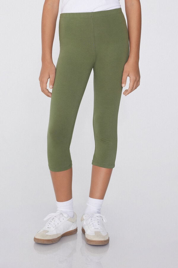 Tezenis Leggings Capri de Algodón de Color Liso para Niña
