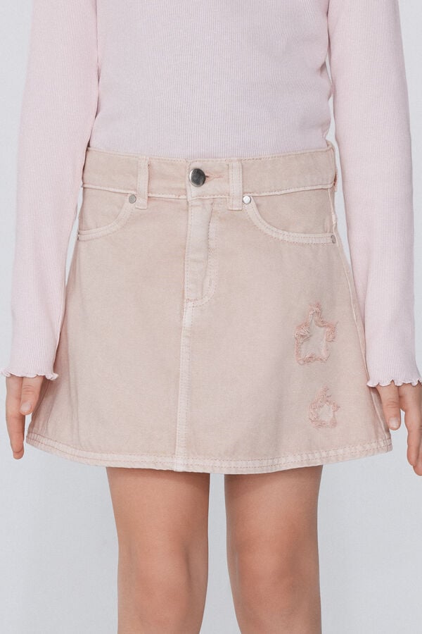 Tezenis Minifalda Denim con Parche de Estrella Niña