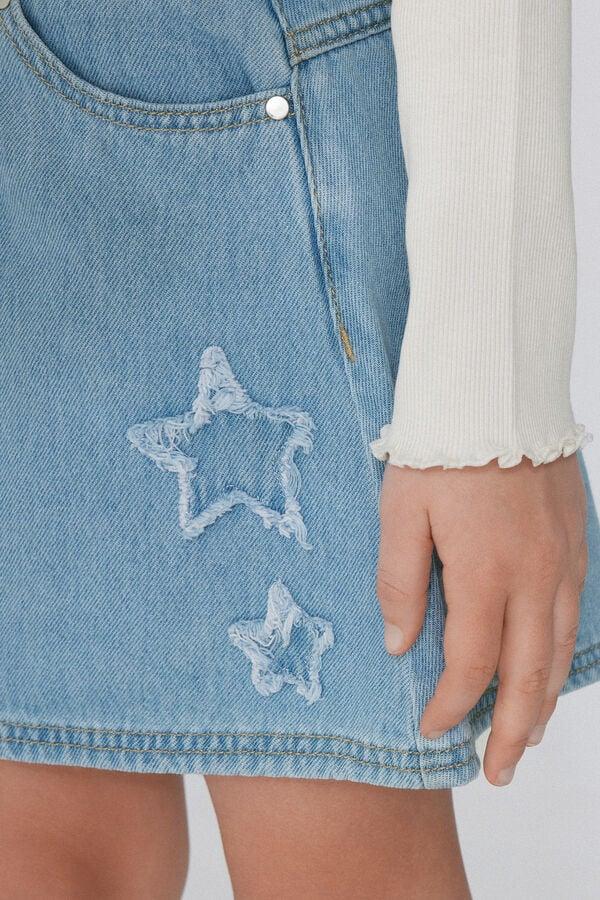 Tezenis Minifalda Denim Con Parche De Estrella Niña