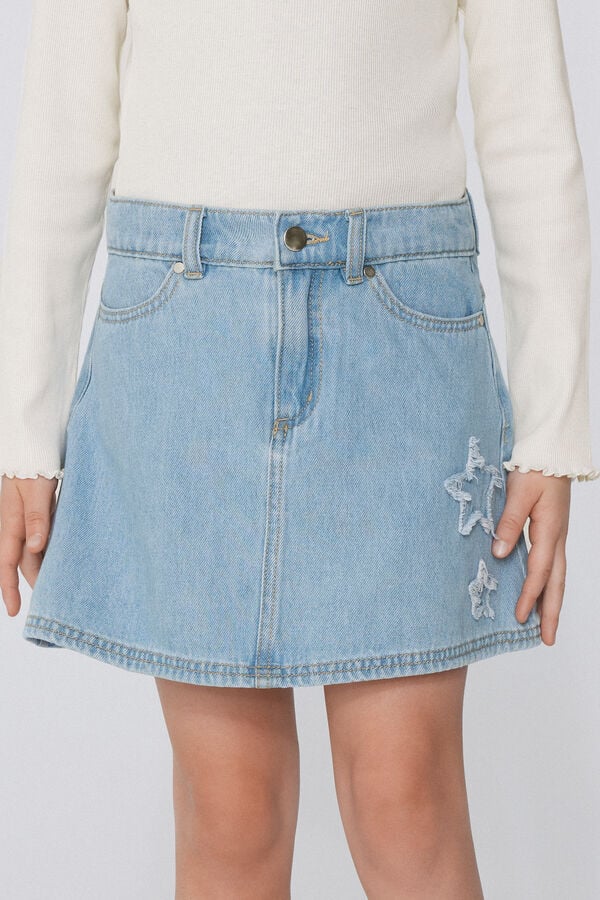 Tezenis Minifalda Denim con Parche de Estrella Niña
