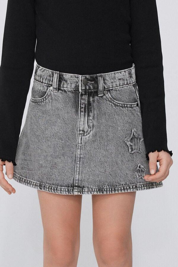 Tezenis Minifalda Denim con Parche de Estrella Niña