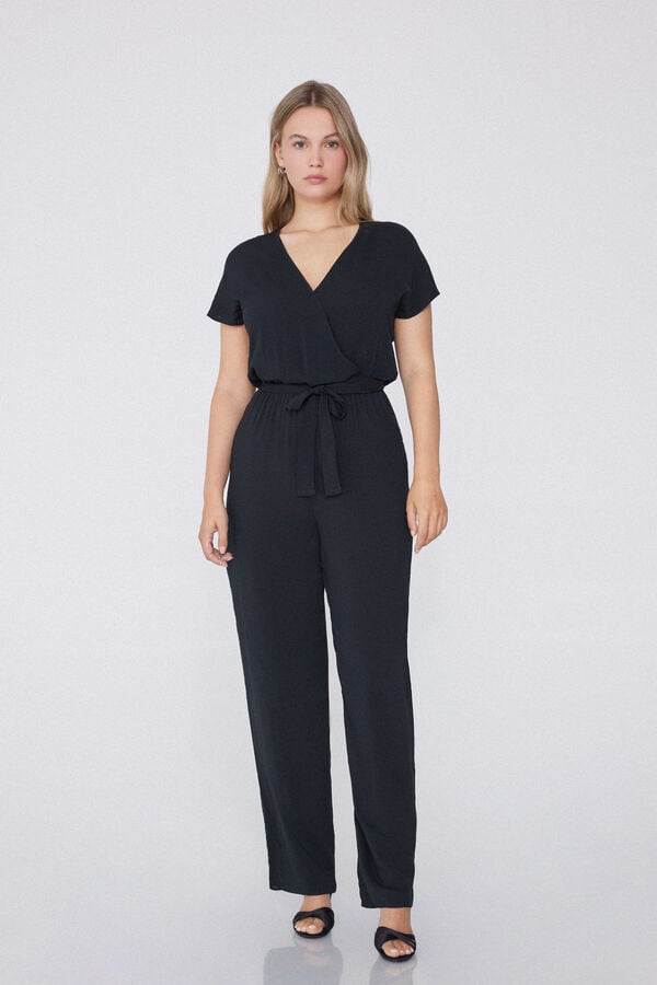 Tezenis Mono largo de Manga Corta de Tela de Viscosa