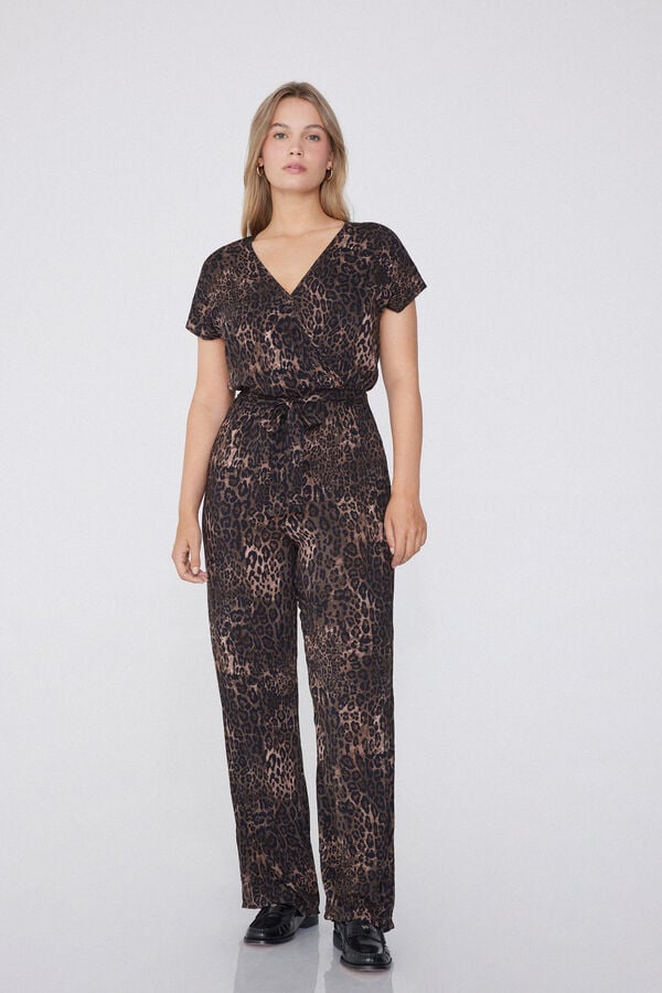 Tezenis Mono largo de Manga Corta de Tela de Viscosa