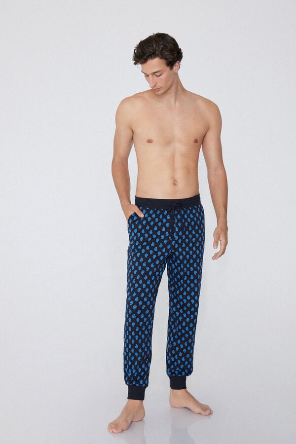Tezenis Pantalón De Chándal De Algodón Grueso Con Estampado Y Bolsillos