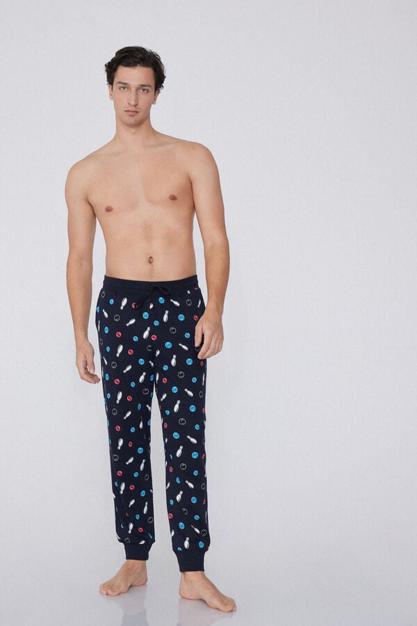 Tezenis Pantalón De Chándal De Algodón Grueso Con Estampado Y Bolsillos