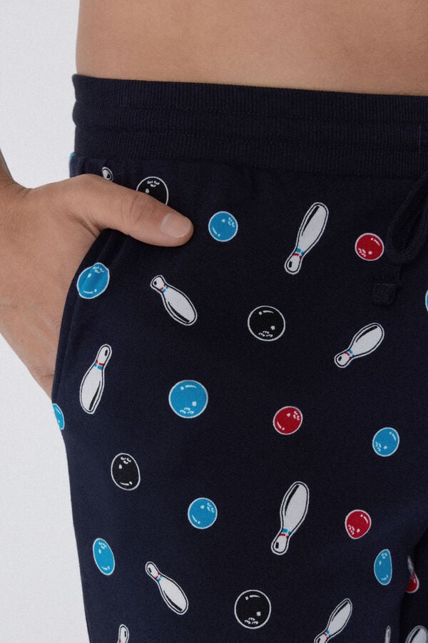 Tezenis Pantalón De Chándal De Algodón Grueso Con Estampado Y Bolsillos