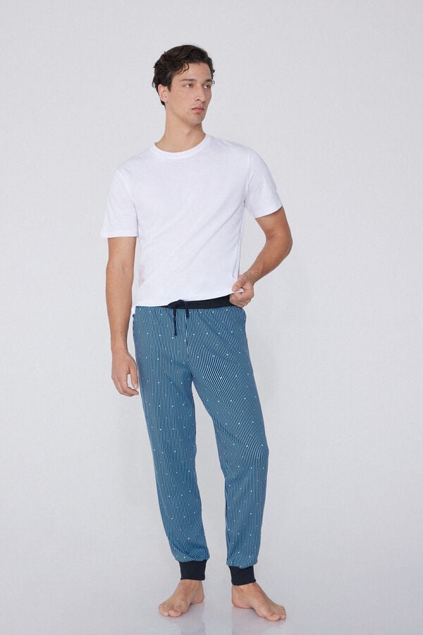 Tezenis Pantalón De Chándal De Algodón Grueso Con Estampado Y Bolsillos