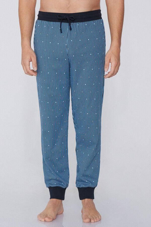 Tezenis Pantalón de Chándal de Algodón Grueso con Estampado y Bolsillos