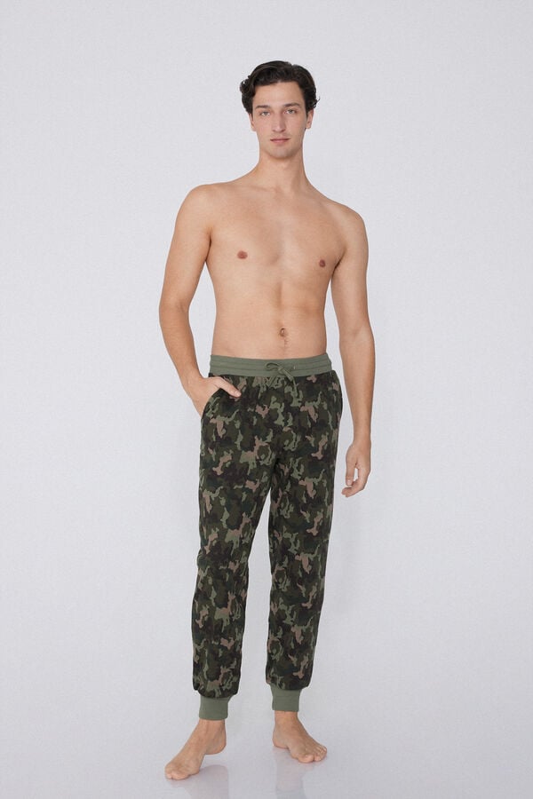 Tezenis Pantalón De Chándal De Algodón Grueso Con Estampado Y Bolsillos