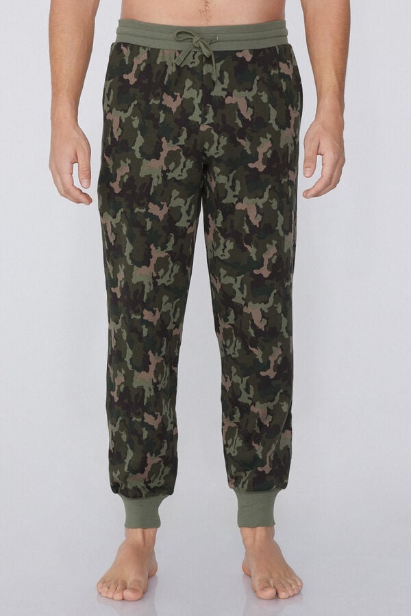 Tezenis Pantalón de Chándal de Algodón Grueso con Estampado y Bolsillos