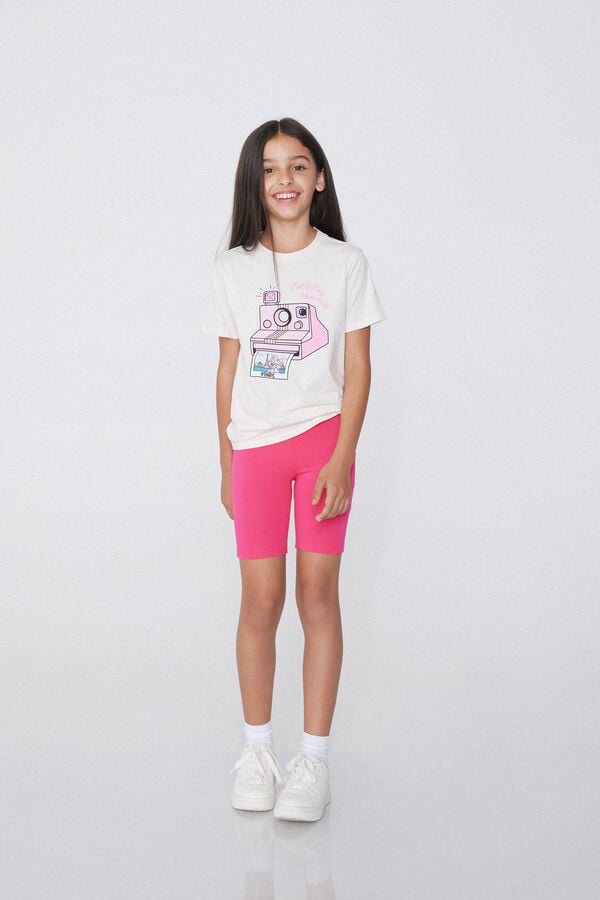 Tezenis Pantalón De Ciclista De Algodón De Color Liso Para Niña