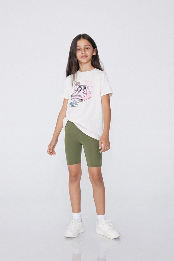 Tezenis Pantalón De Ciclista De Algodón De Color Liso Para Niña