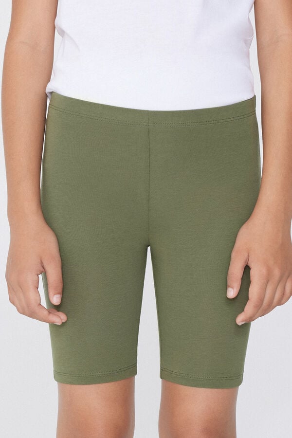 Tezenis Pantalón de Ciclista de Algodón de Color Liso para Niña