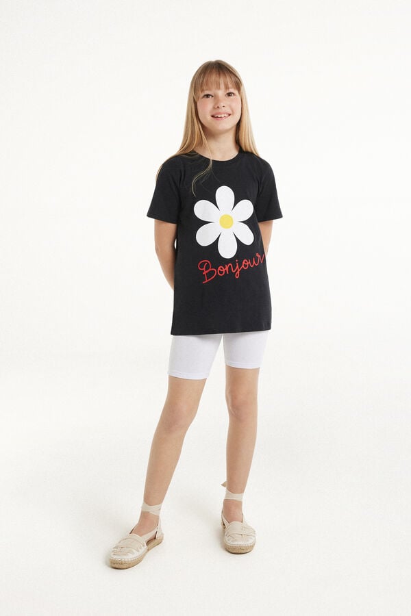 Tezenis Pantalón De Ciclista De Algodón De Color Liso Para Niña