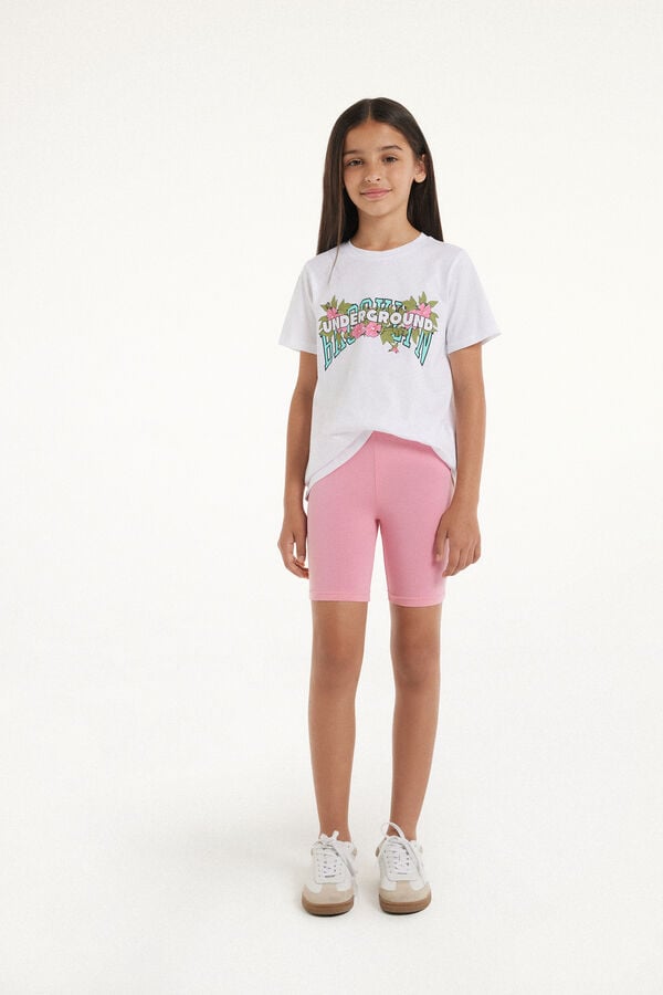 Tezenis Pantalón De Ciclista De Algodón De Color Liso Para Niña