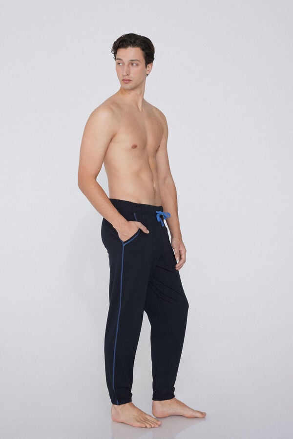 Tezenis Pantalón Largo De Algodón Con Costuras En Contraste