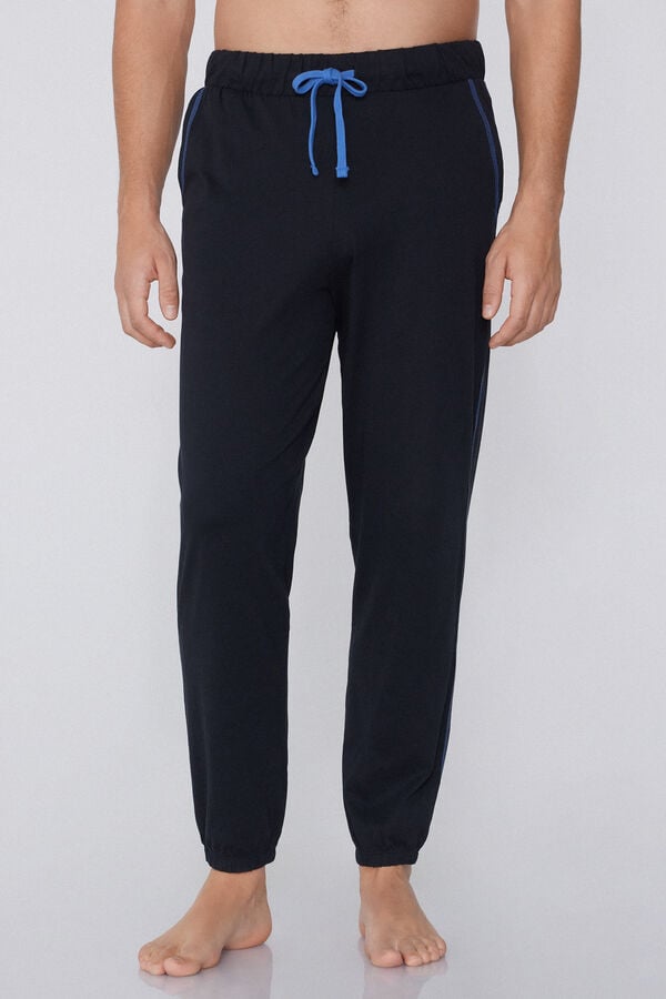 Tezenis Pantalón Largo de Algodón con Costuras en Contraste