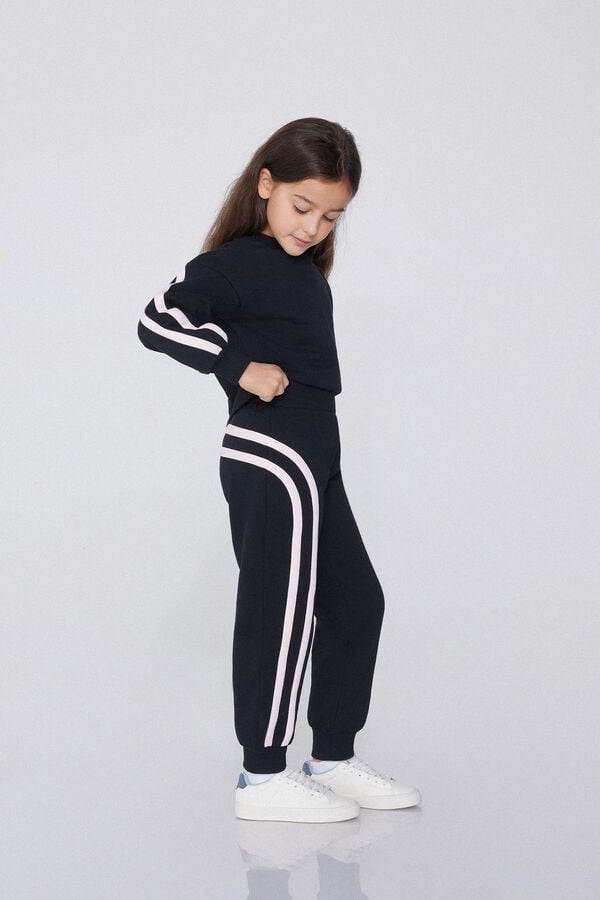 Tezenis Pantalón Largo De Felpa Gruesa Con Tiras Laterales