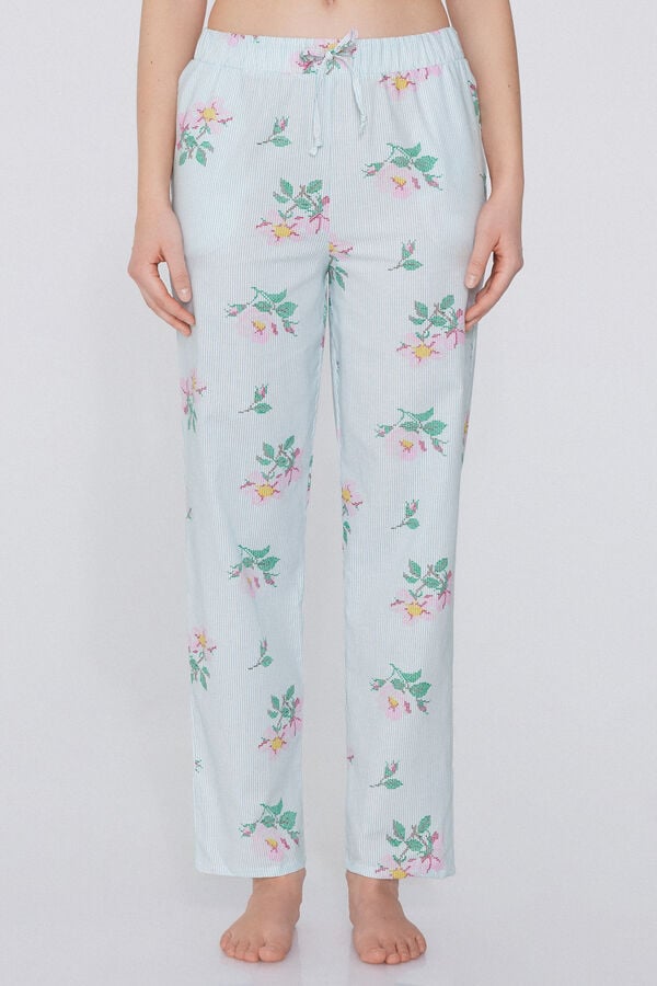 Tezenis Pantalón Largo de Tela de Algodón con Cordón