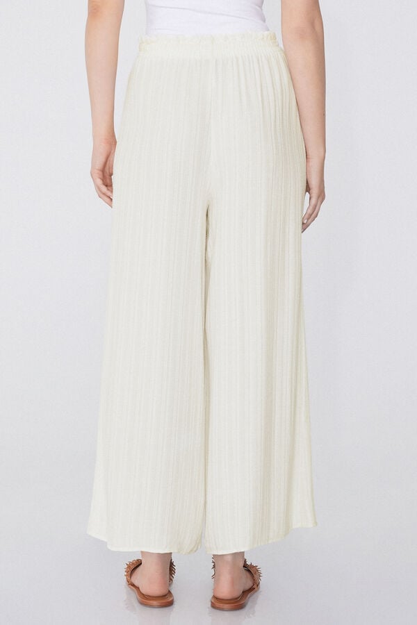 Tezenis Pantalón Largo Palazzo De Tela Con Efecto 3D