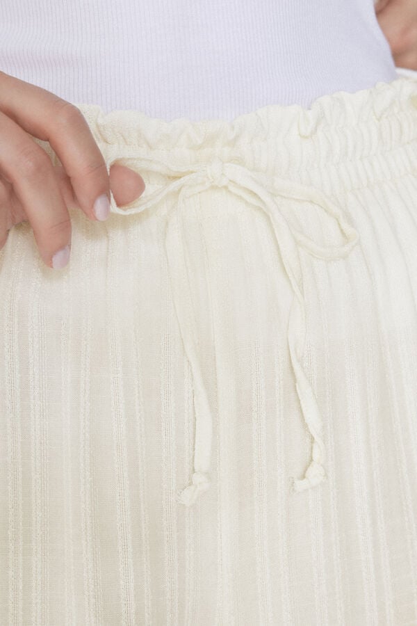 Tezenis Pantalón Largo Palazzo De Tela Con Efecto 3D