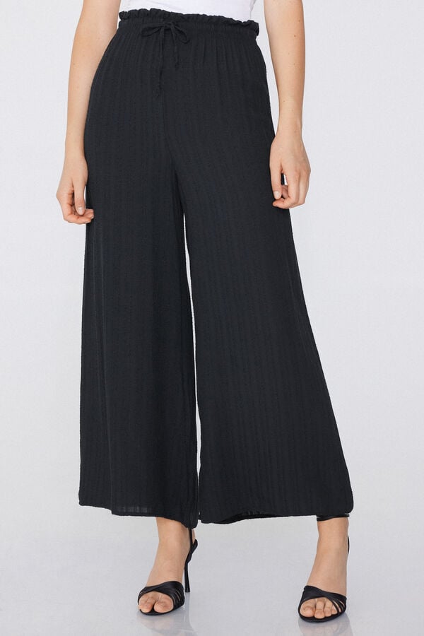 Tezenis Pantalón Largo Palazzo De Tela Con Efecto 3D