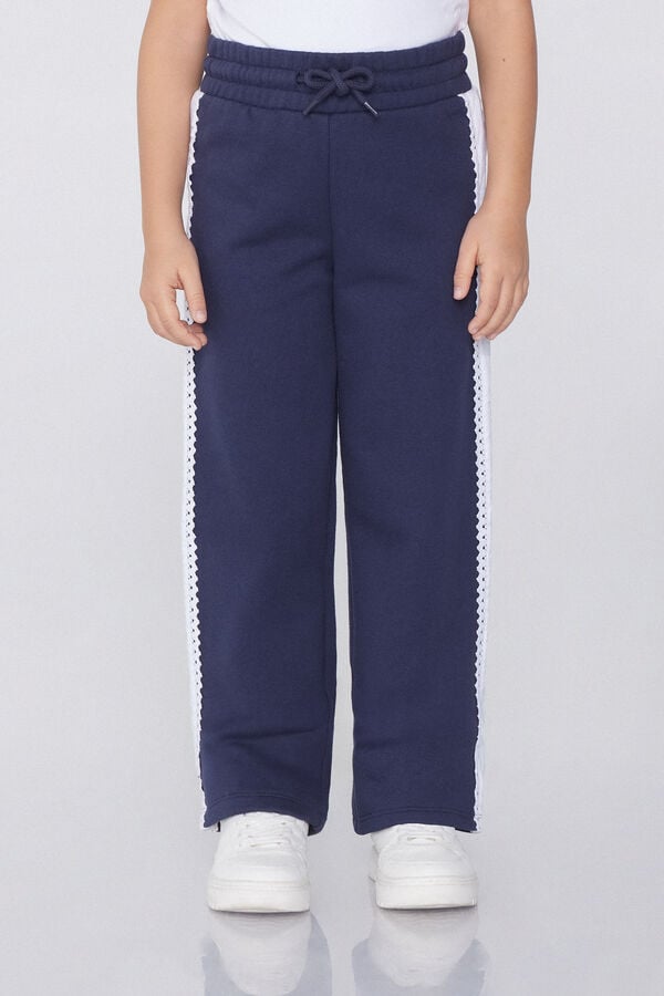 Tezenis Pantalones Largos de Felpa Gruesa con Encaje