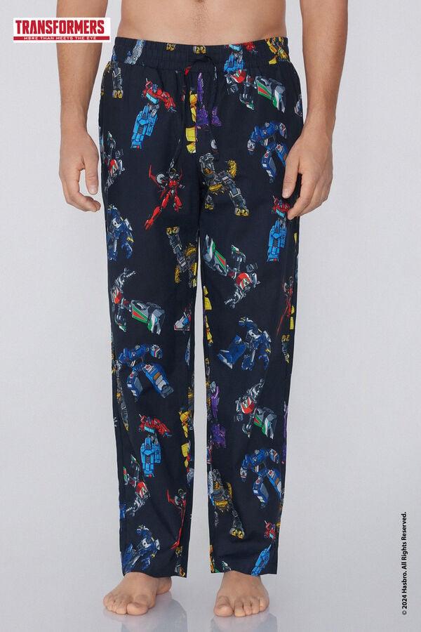 Tezenis Pantalones Largos de Tela de Algodón con Estampado Transformers